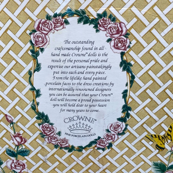 Crowne Fine Porcelain Doll Victorian Madame Doll 19" with Pearls  Dress Baby - Picture 9 of 11